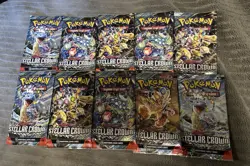 Pokemon Cards Stellar Crown Booster Packs Lot Of 10 Scarlet And Violet - Image 2