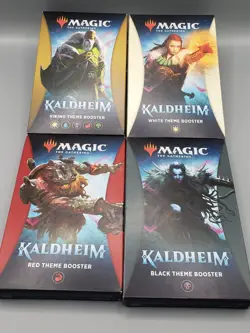 Magic The Gathering Kaldheim Theme Booster Lot of 4-New/Factory Sealed - Image 1