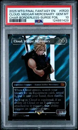 2025 MTG FINAL FANTASY #0520 CLOUD, MIDGAR MERCENARY PSA 10 - Image 1