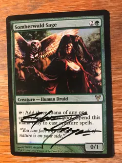Magic the Gathering MTG foil Somberwald Sage Avacyn Restored signed NM - Image 1