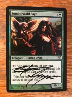 Magic the Gathering MTG foil Somberwald Sage Avacyn Restored signed NM - Image 2