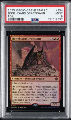 2023 MTG THE LOST CAVERNS OF IXALAN FOIL #134 BONEHOARD DRACOSAUR PSA 9 - Image 1