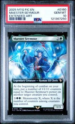 2025 MTG FINAL FANTASY COMMANDER EXTENDED ART #0160 MAESTER SEYMOUR PSA 10 - Image 1