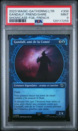 2023 MTG FRENCH TALES OF MIDDLE-EARTH SC-FOIL GANDALF FRIEND OF THE SHIRE PSA 9 - Image 1