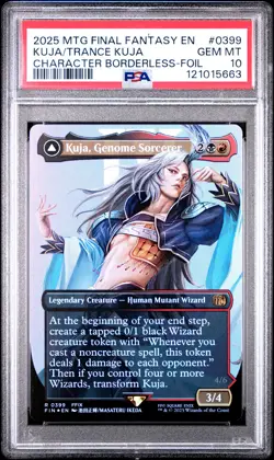2025 MTG FINAL FANTASY KUJA, GENOME SORCERER/TRANCE KUJA, FATE DEFIED PSA 10 - Image 1