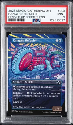 2025 MTG AETHERDRIFT REVVED UP BORDERLESS #303 RANGERS' REFUELER PSA 9 - Image 1