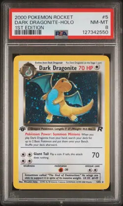 2000 POKEMON ROCKET 1ST EDITION #5 DARK DRAGONITE-HOLO PSA 8 - Image 1