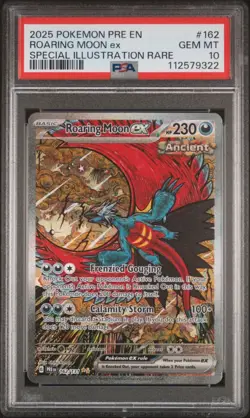 2025 POKEMON PRE EN-PRISMATIC EVOLUTIONS SIR #162 ROARING MOON EX PSA 10 - Image 1