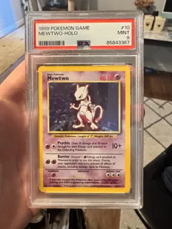 1999 Pokemon Mewtwo Holo Base Set 10/102 PSA 9 Mint - Image 1
