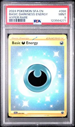 2024 POKEMON SFA EN-SHROUDED FABLE HYPER RARE #098 BASIC DARKNESS ENERGY PSA 9 - Image 1