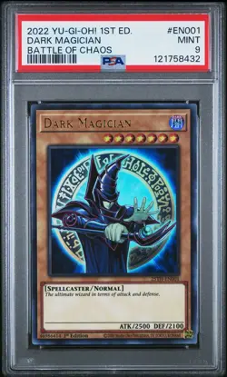 2022 YU-GI-OH! BACH-BATTLE OF CHAOS 1ST ED #EN001 DARK MAGICIAN PSA 9 - Image 1