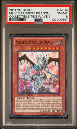 2011 YU-GI-OH! COLLECTIBLE TINS WAVE 2 #EN014 MALEFIC STARDUST DRAGON PSA 8 - Image 1