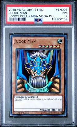 2018 YU-GI-OH! LEGEND COLLECTION KAIBA MEGA PACK 1ST ED #EN004 JUDGE MAN PSA 7 - Image 1