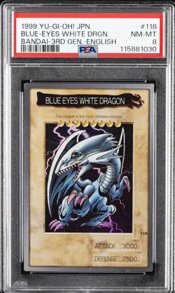 1999 YU-GI-OH! JPN BANDAI-3RD GENERATION ENGLISH BLUE-EYES WHITE DRAGON PSA 8 - Image 1