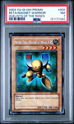 2003 YU-GI-OH! PROMO DUELISTS OF THE ROSES #002 BETA THE MAGNET WARRIOR PSA 7 - Image 1