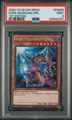2024 YU-GI-OH! MP24-25TH ANNIV TIN: DUELING MIRRORS DARK MAGICIAN GIRL PSA 9 - Image 1