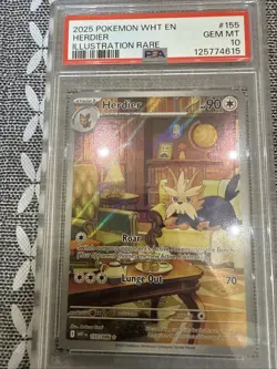 Pokemon TCG Herdier White Flare Illustration Rare Card 155/086 - Image 1