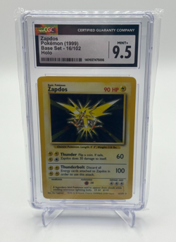 CGC 9.5 MINT+ Zapdos 1999 Base Set - Unlimited 16/102 Holo Rare Pokemon Card - Image 1