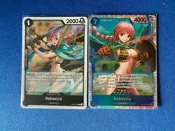 Rebecca One Piece TCG 2-card lot OP10 Super Rare+OP04 Rare - ships PWE - Image 1