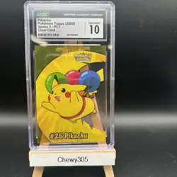 2000 Topps Pokemon Pikachu TV Animation Clear Cards Gem Mint #PC1 PSA CGC 10 - Image 1