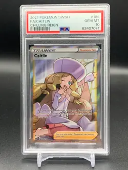 PSA 10 Caitlin 189/198 - Chilling Reign FA Trainer Pokemon Card Full Art - Image 1