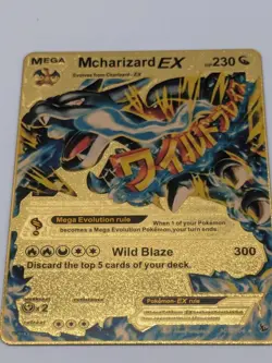 Mega M Charizard EX Gold Foil Textured Display Card NM/M - Image 1