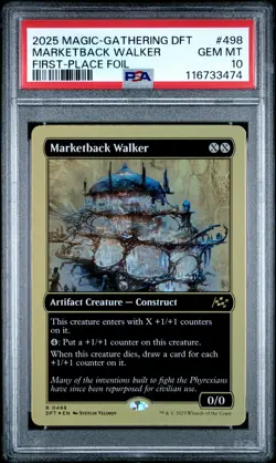2025 MTG AETHERDRIFT FIRST-PLACE FOIL #498 MARKETBACK WALKER PSA 10 - Image 1