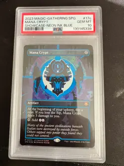 Magic the Gathering (MTG): Mana Crypt Neon Ink Blue (0017c) PSA10 Graded - Image 1