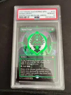Magic the Gathering MTG: Mana Crypt Neon Ink Green (#0017f) PSA 10 Graded LCI - Image 1