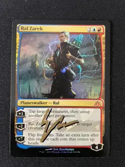 MtG Ral Zarek Dragon's Maze Foil Signed Autographed Eric Deschamps NM Near Mint - Image 1