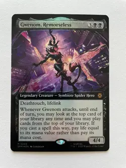 MTG Gwenom, Remorseless EXTENDED ART FOIL 0256 SPM - Image 1