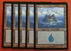 MTG Magic The Gathering - Island (Waterfall) ×5 Portal set 1997 LP 207/215 - Image 1