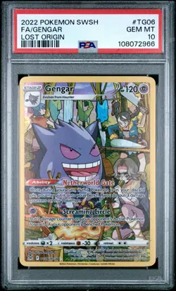 2022 POKEMON SWORD & SHIELD LOST ORIGIN #TG06 FULL ART/GENGAR PSA 10 - Image 1