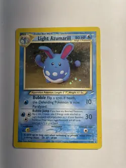 Pokemon TCG Light Azumarill Neo Destiny Holo Card 13/105 Unlimited WOTC Rare HP - Image 1