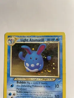 Pokemon TCG Light Azumarill Neo Destiny Holo Card 13/105 Unlimited WOTC Rare HP - Image 2