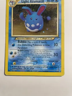 Pokemon TCG Light Azumarill Neo Destiny Holo Card 13/105 Unlimited WOTC Rare HP - Image 3