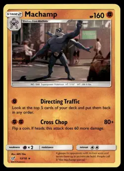 2019 Sun & Moon - Detective Pikachu Machamp Holo Stage 2/Rare #13 - Image 1