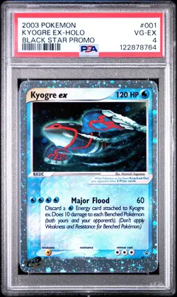 2003 POKEMON BLACK STAR PROMO #001 KYOGRE EX-HOLO PSA 4 - Image 1