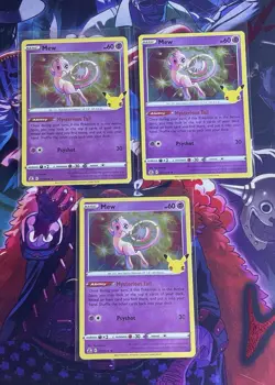 2021 Pokemon Celebrations Mew 25th Anniversary Lot of 3 NM - Image 1