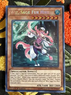 Yu-Gi-Oh! TCG Wiz, Sage Fur Hire Dark Saviors DASA-EN022 1st Ed Secret Rare 🥶 - Image 1