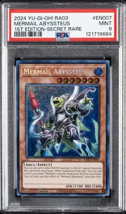 2024 YU-GI-OH! RA03-QUARTER CENTURY BONANZA #EN007 MERMAIL ABYSSTEUS PSA 9 - Image 1