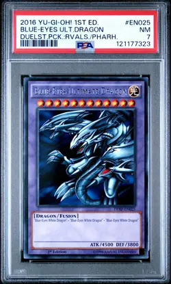 2016 YU-GI-OH! DUELIST PACK #EN025 BLUE-EYES ULTIMATE DRAGON PSA 7 - Image 1
