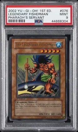 2002 YU-GI-OH! PSV-PHARAOH'S SERVANT 1ST ED #076 THE LEGENDARY FISHERMAN PSA 9 - Image 1