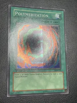 Yugioh Polymerization LOB-059 1st Edition Glossy Foil Line Misprint - Image 2