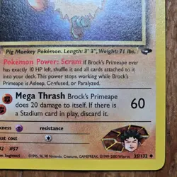 🔥Brock’s Primeape Pokemon Card 35/132 Gym Challenge 1st Edition Non-Holo -LP - Image 4