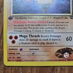 🔥Brock’s Primeape Pokemon Card 35/132 Gym Challenge 1st Edition Non-Holo -LP - Image 5
