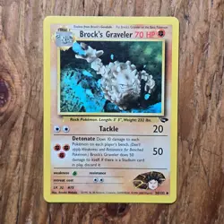 🔥Brock’s Graveler Pokemon Card 34/132 Gym Challenge Regular Non-Holo -LP - Image 1