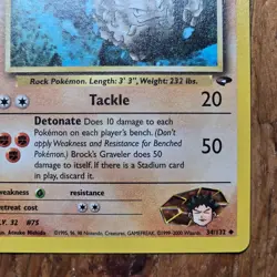 🔥Brock’s Graveler Pokemon Card 34/132 Gym Challenge Regular Non-Holo -LP - Image 4