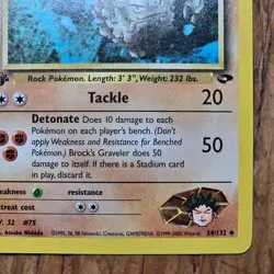 🔥Brock’s Graveler Pokemon Card 34/132 Gym Challenge 1st Edition Non-Holo -LP - Image 4