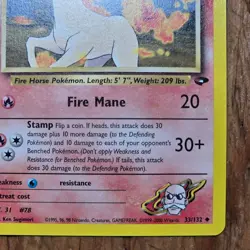 🔥Blaine’s Rapidash Pokemon Card 33/132 Gym Challenge Regular Non-Holo -LP - Image 4